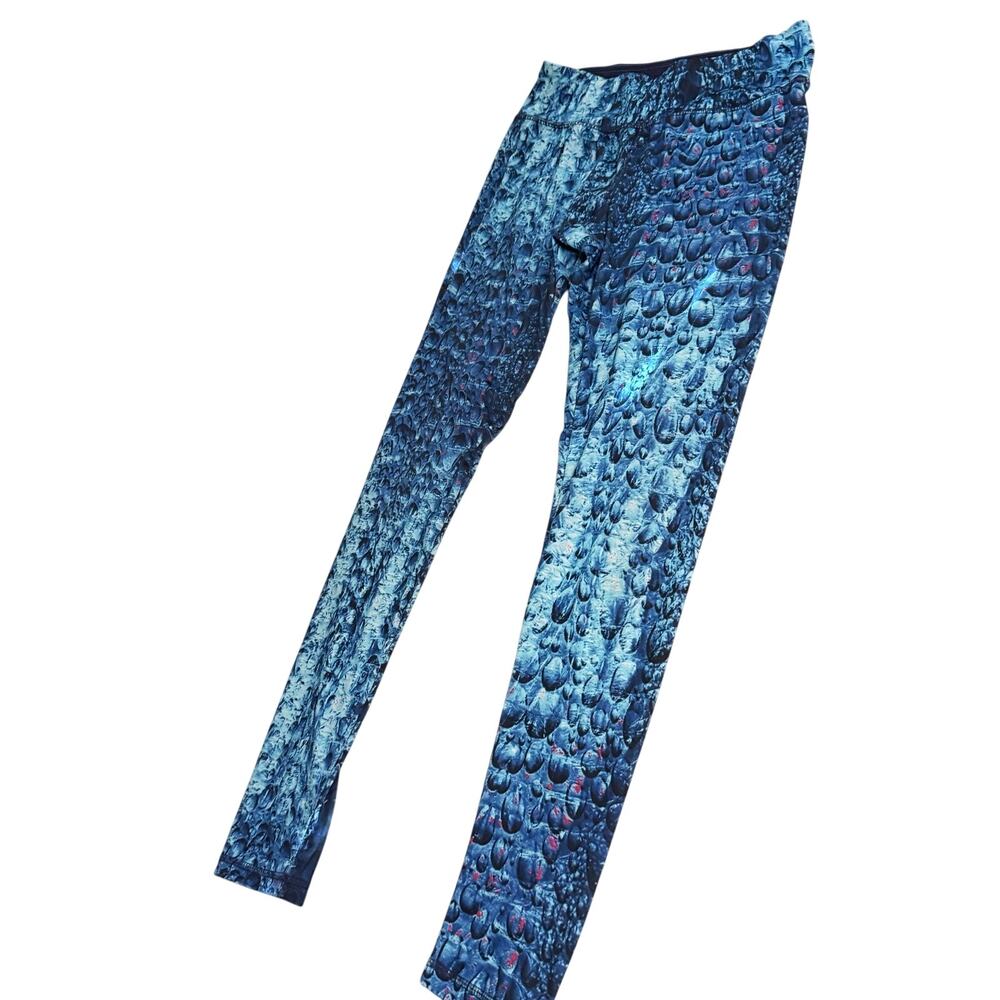 Energie Peacock leggings sz M blue colorful yoga activewear womens lightweight